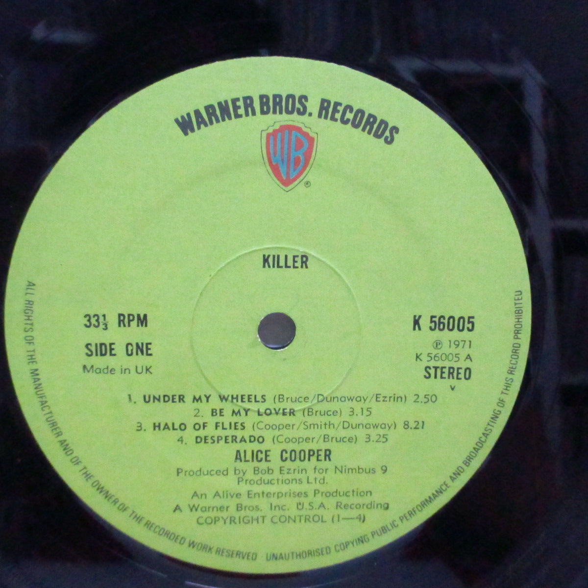 ALICE COOPER (アリス・クーパー) - KIller (UK オリジナル「緑ラベ」LP/再発'73年カレンダー付見開ジャケ)