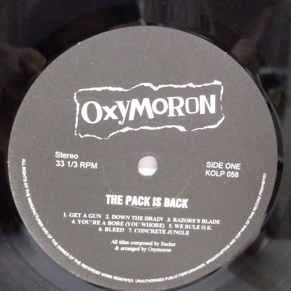OXYMORON (オクシモロン) - The Pack Is Back (German オリジナル「ブラックヴァイナル」LP+インサート)'97年セカンド!