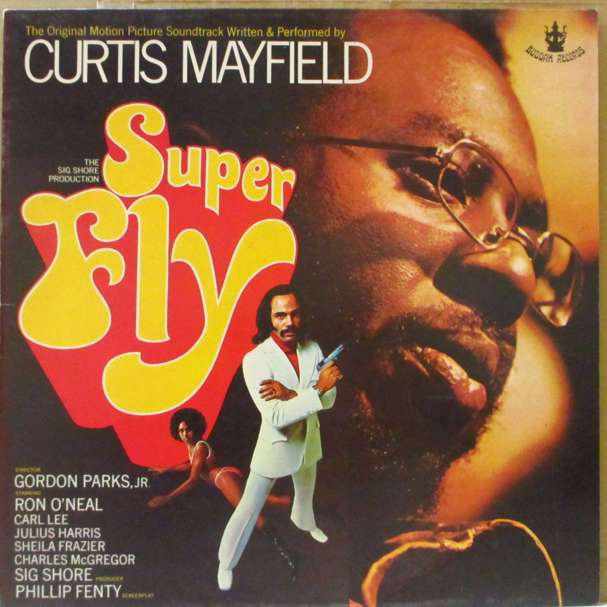 CURTIS MAYFIELD (カーティス・メイフィールド) - Super Fly (UK '72 初回黒ラベ・オリジナル・ステレオ LP/シングル・スリーブ)近年稀な美品