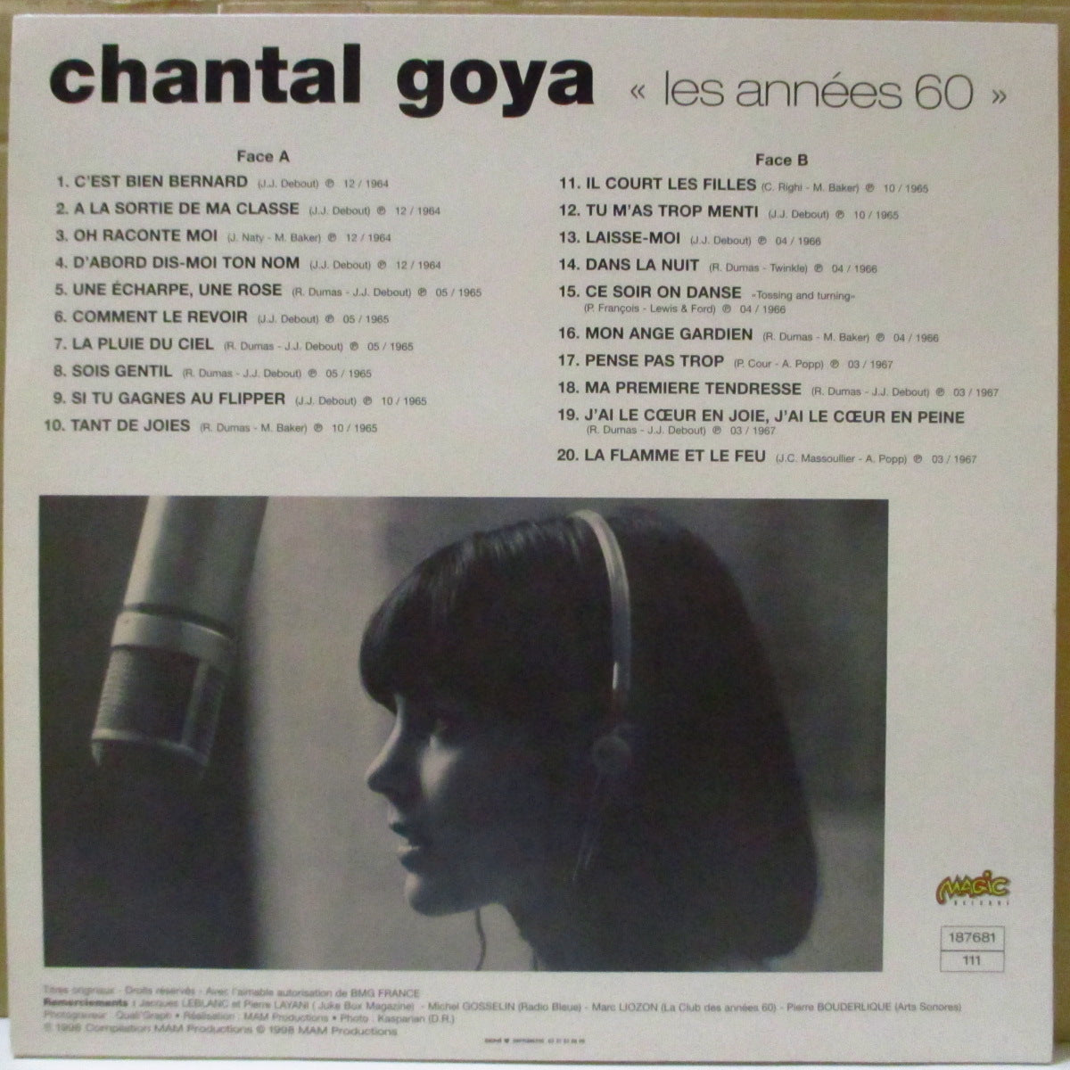 CHANTAL GOYA (シャンタル・ゴヤ) - Les Années 60 (フランス '98 オリジナル LP) 60's フレンチ・アイドル、ベスト全20曲!