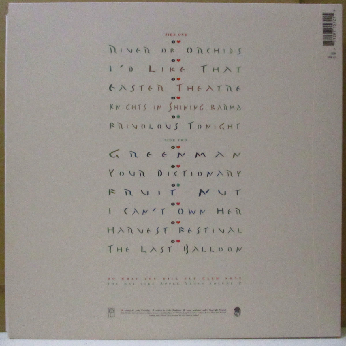 XTC - Apple Venus Volume 1 (UK オリジナル180グラム重量 LP+ソフト紙インナー/光沢見開きジャケ) UK初回盤!