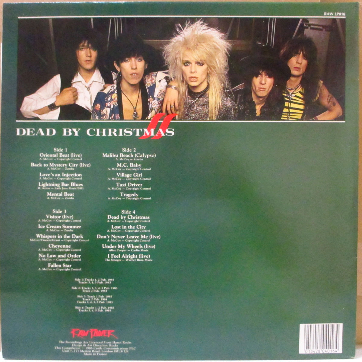 HANOI ROCKS (ハノイ・ロックス) - Dead By Christmas (France オリジナル 2xLP/光沢見開きジャケ-フレキシ7インチ欠) '86年2枚組ベスト。