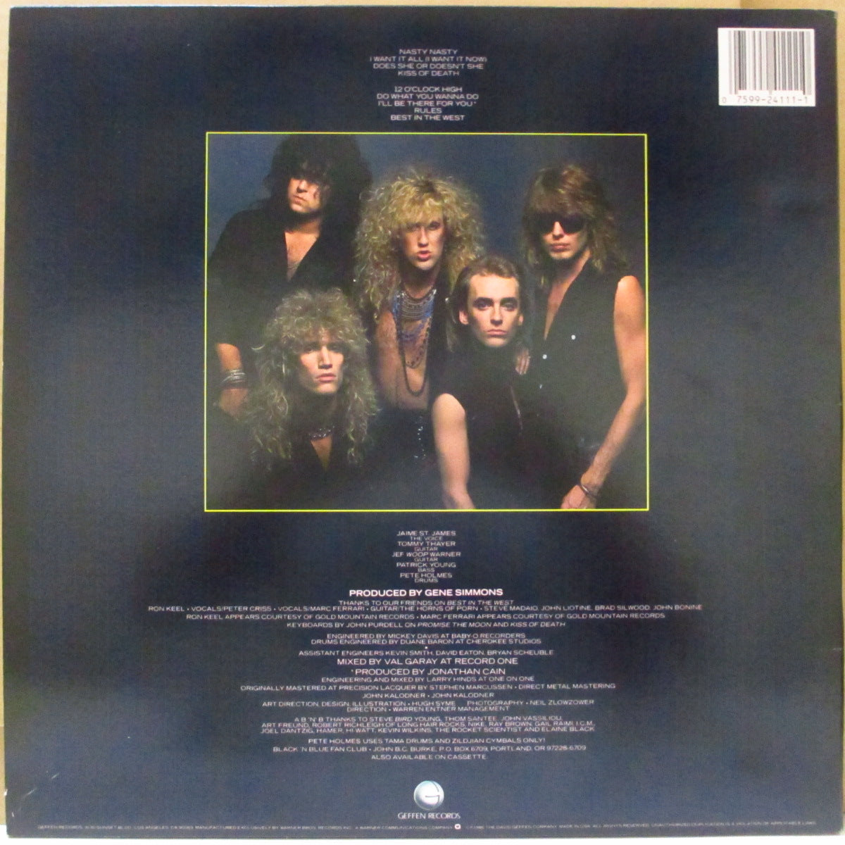 BLACK 'N BLUE (ブラック・アンド・ブルー) - Nasty Nasty (US オリジナル LP) '86年3rdアルバム