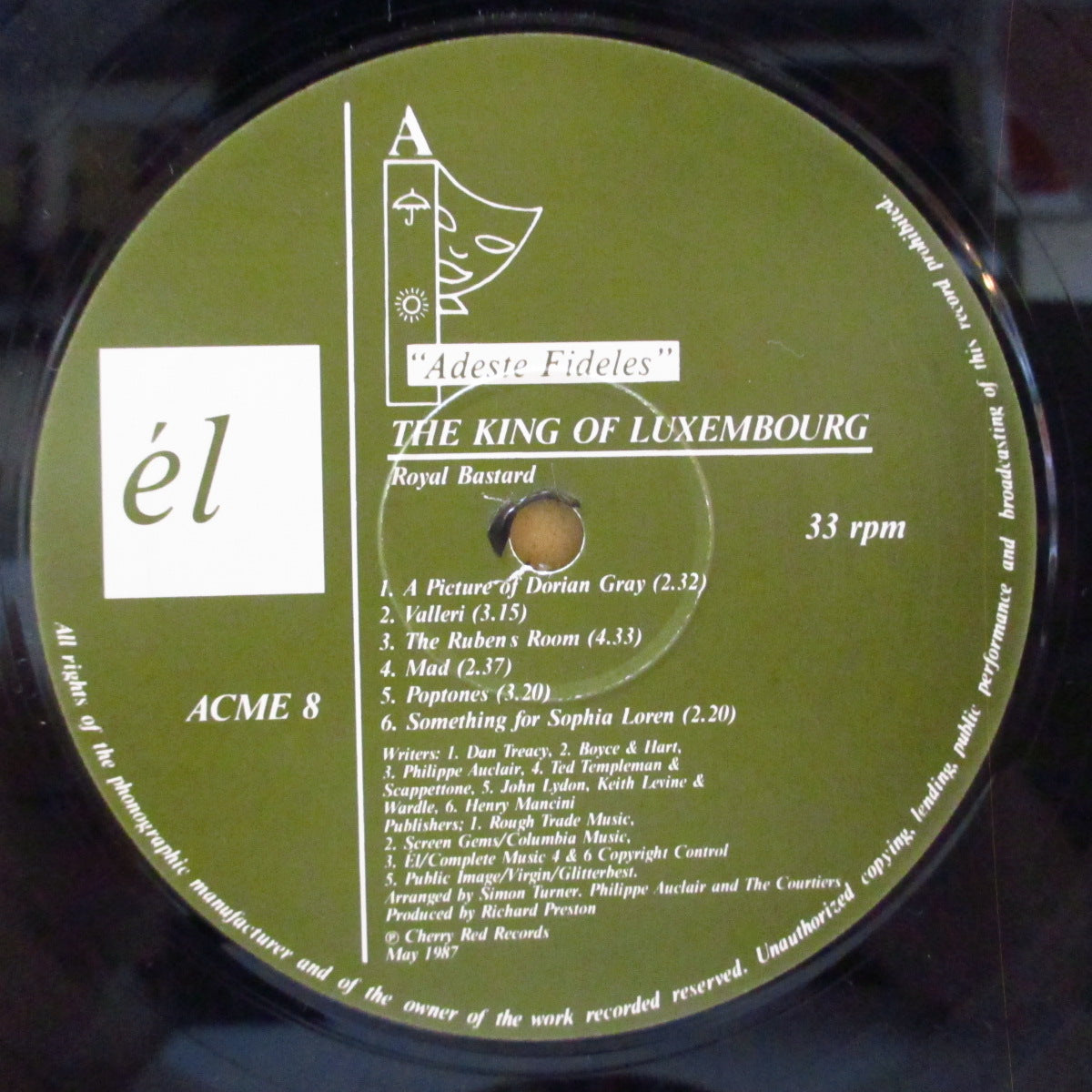 KING OF LUXEMBOURG, THE (キング・オブ・ルクセンブルグ) - Royal Bastard (UK オリジナル LP) '87年1stアルバム UKバージョン