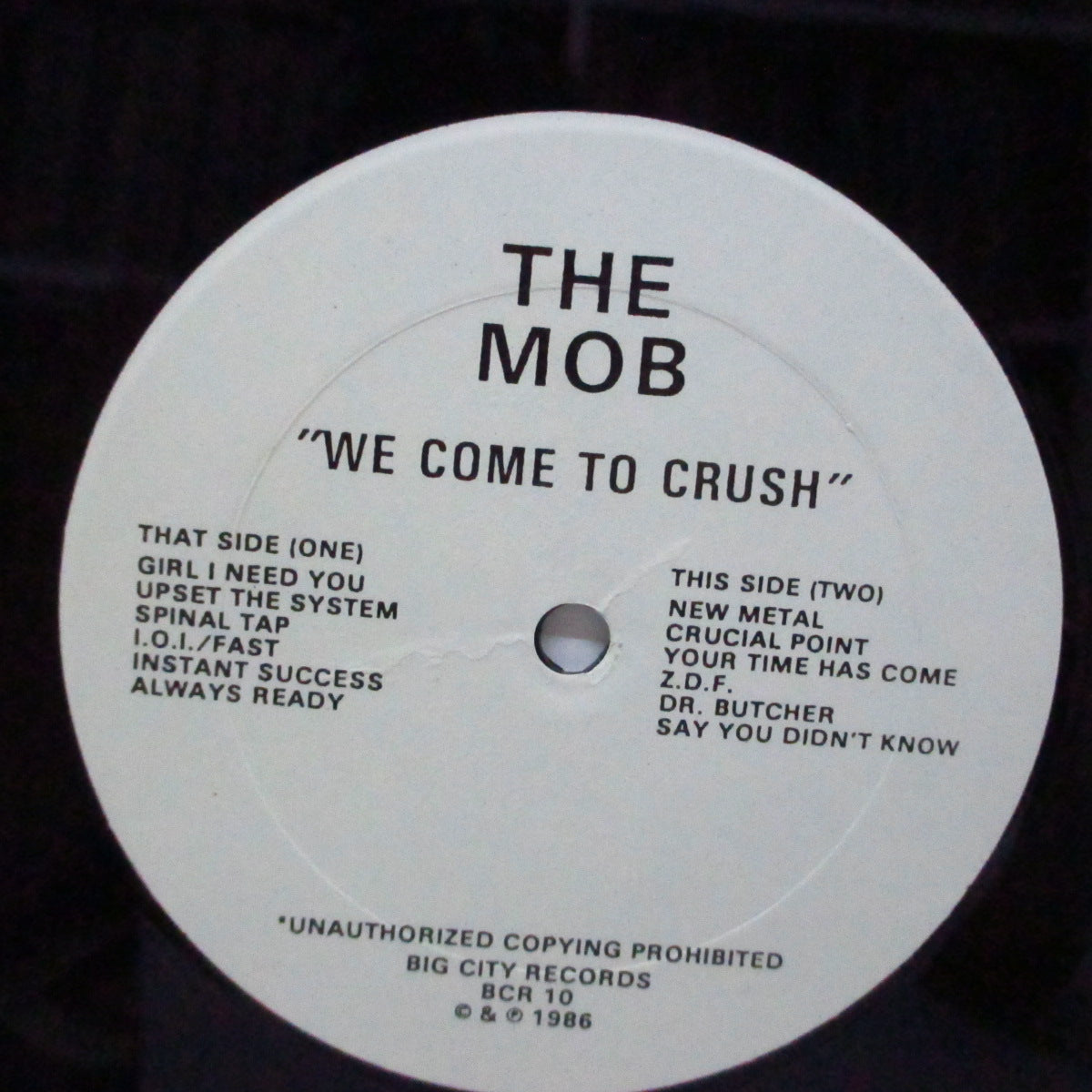 MOB, THE (ザ ・モブ) - We Come To Crush (US オリジナル LP+インナー) '86年唯一アルバム!