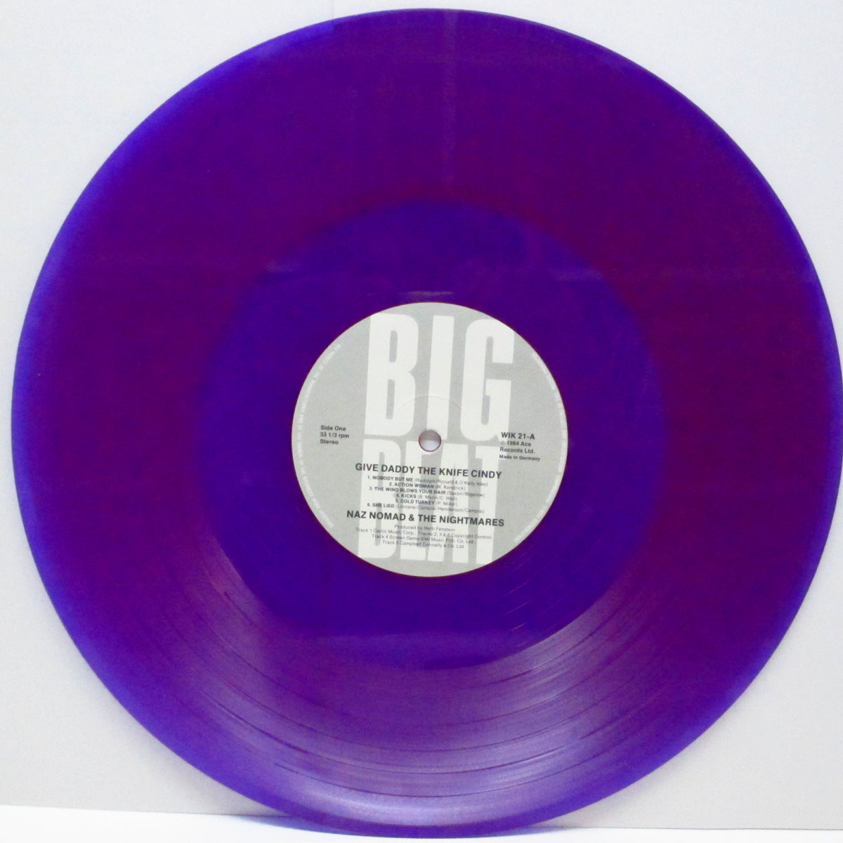 NAZ NOMAD & THE NIGHTMARES (ナズ・ノーマッド・アンド・ザ・ナイトメアズ) - Give Daddy The Knife Cindy (UK 初回限定「バープルヴァイナル」LP) キャプテン抜きダムドの変名ユニット !