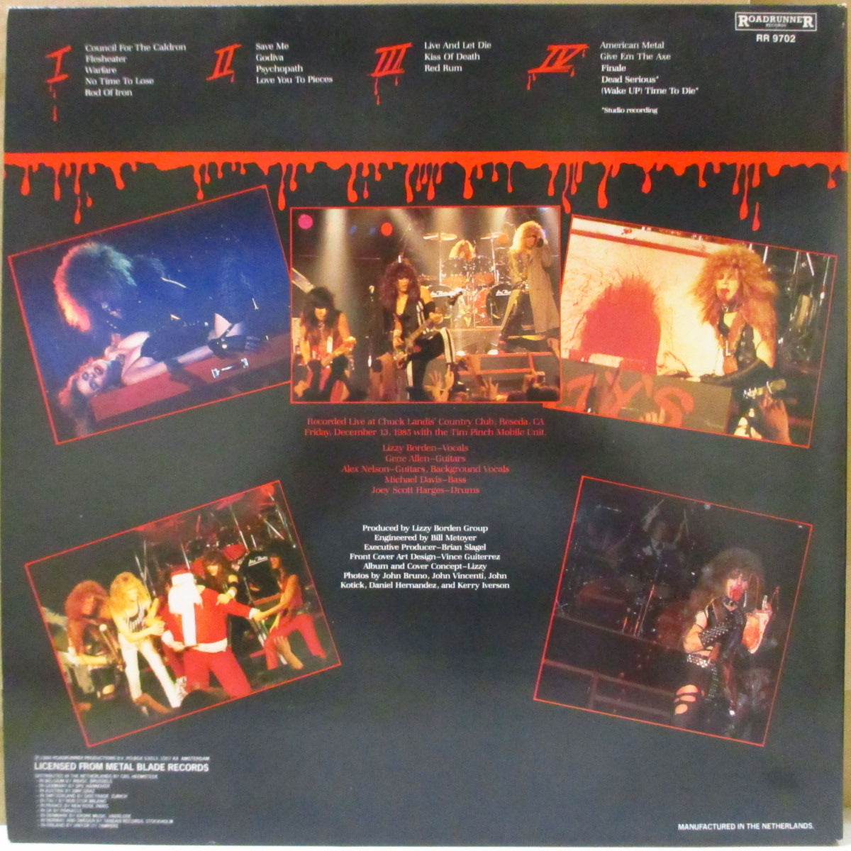 LIZZY BORDEN (リジー・ボーデン) - The Murderess Metal Road Show (EU オリジナル 2xLP+インナー/見開きジャケ) '86年ライブアルバム