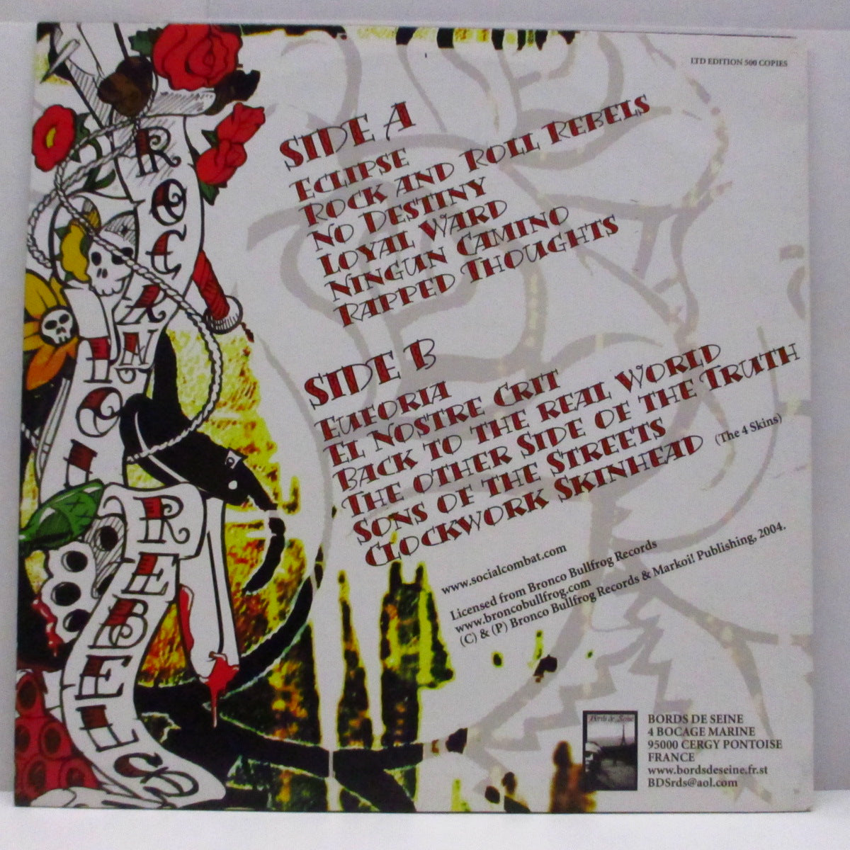 SOCIAL COMBAT (ソーシャル・コンバット) - Rock'n'Roll Rebels (Francs 500枚限定 LP+インサート)スパニッシュ Oi! '04年セカンド!