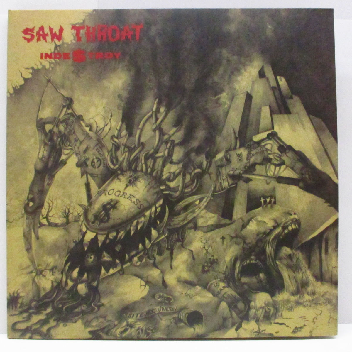 SORE THROAT (Saw Throat) (ソウ・スロウト) - Inde$troy (Italy '20 150枚限定再発「赤/黒ヴァイナル」2xLP+ブックレット/見開ジャケ) Die Hard Edition !