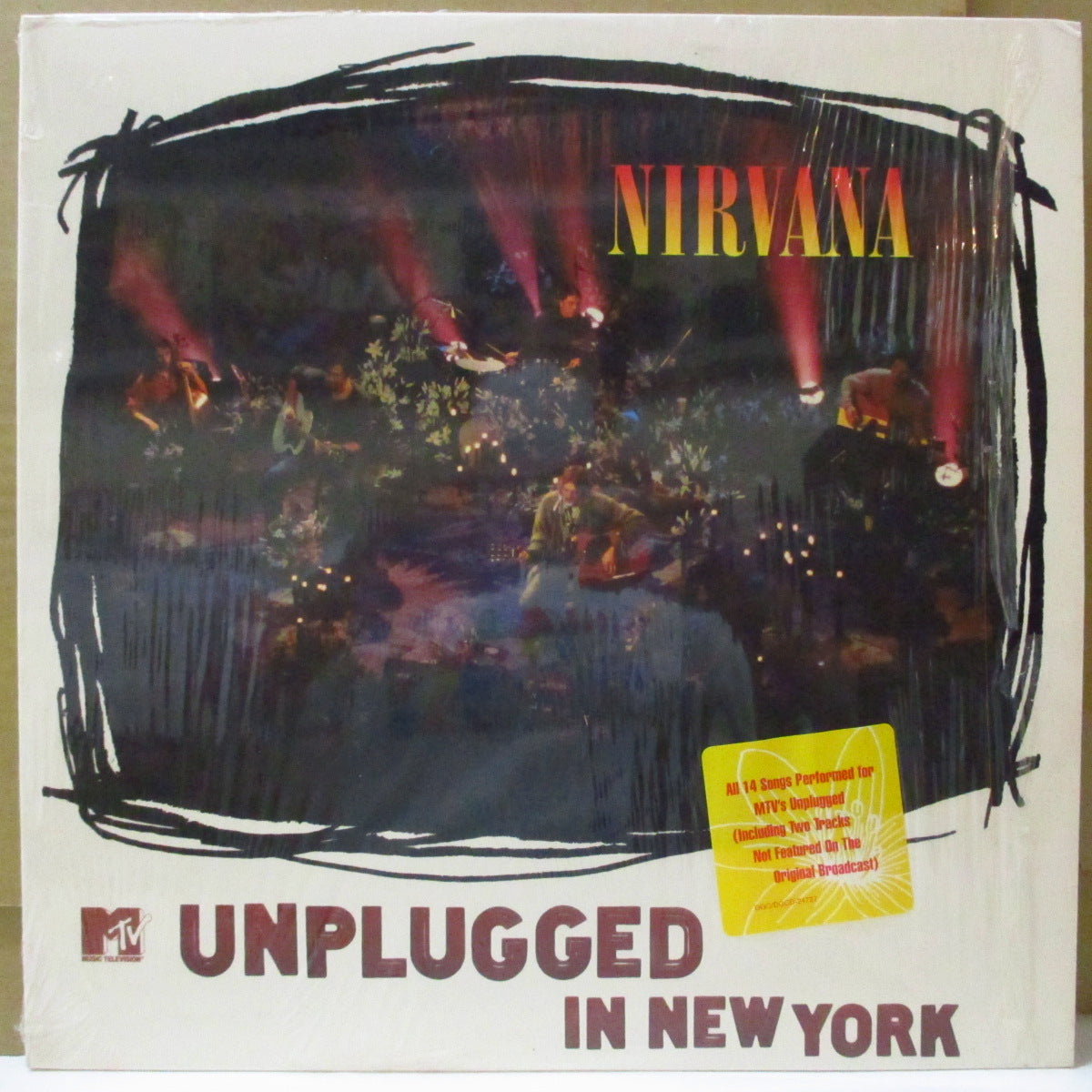 NIRVANA (ニルヴァーナ) - MTV Unplugged In New York (US オリジナル限定ホワイトヴァイナル LP+インナー/レアステッカー付き光沢ジャケ) '94年米初回「白盤」!