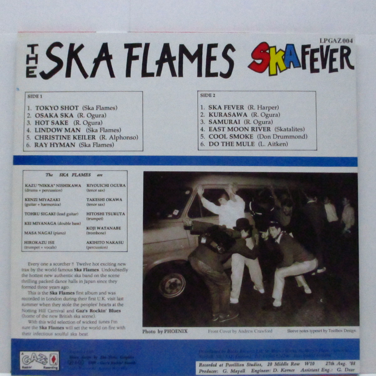 SKA FLAMES, THE (ザ・スカ・フレイムズ) - Ska Fever (UK '99 再発「黒/白ラベ」 LP) '89年ファーストアルバム!