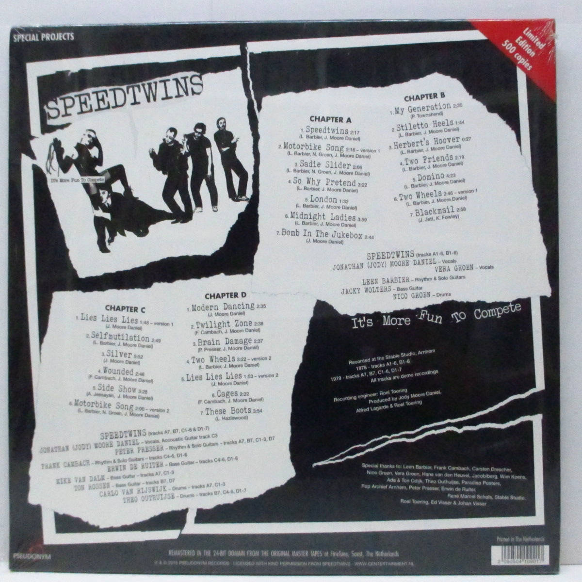 SPEEDTWINS (スピードツインズ) - It's More Fun To Compete (Dutch '15「500枚限定再発180g」 2xLP+ステッカー付き見開ジャケ/ New) '78年唯一アルバム+α!
