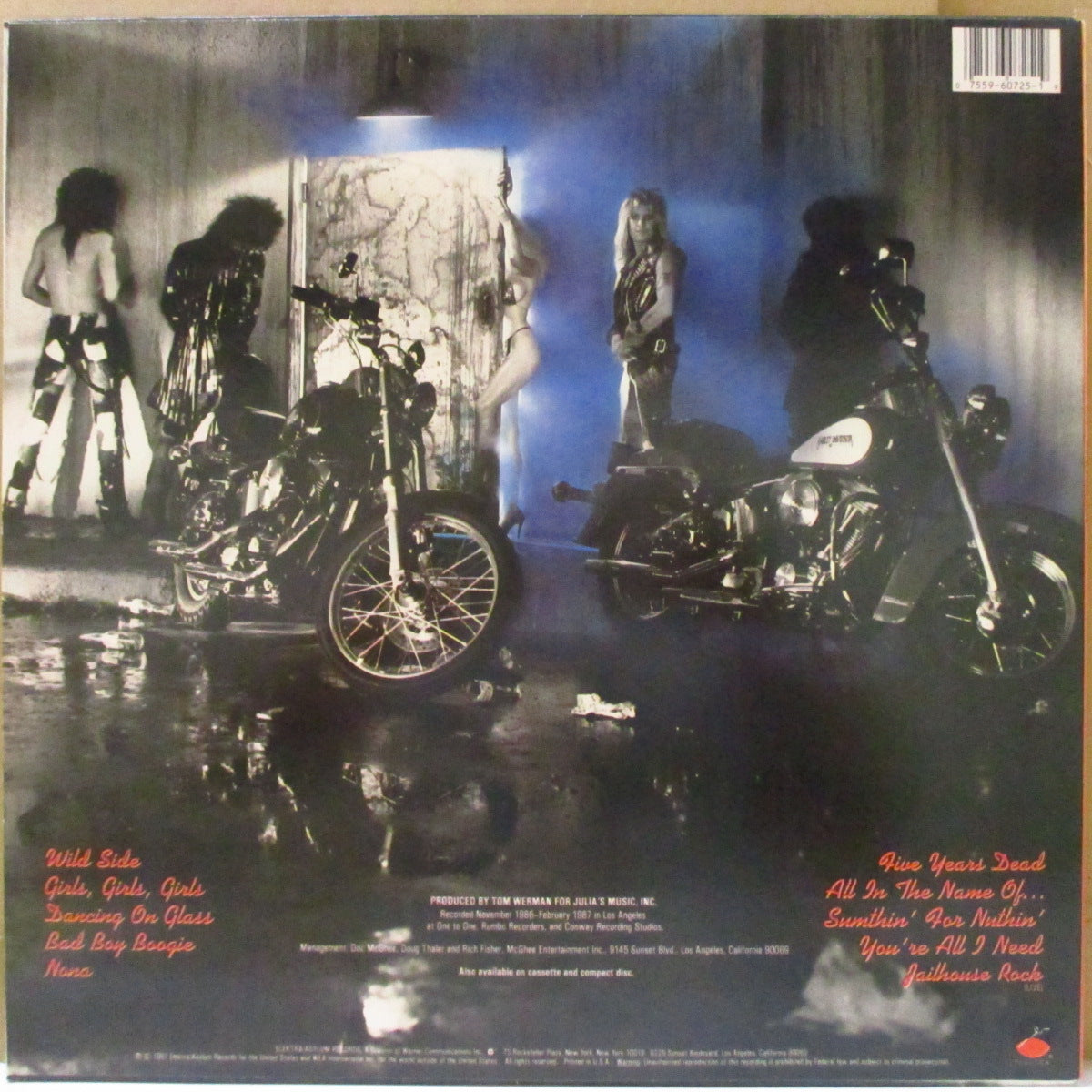 MOTLEY CRUE (モトリー・クルー) - Girls, Girls, Girls (US オリジナル「黒&赤ラベ」 LP+ソフト紙インナー) '87年4thアルバム