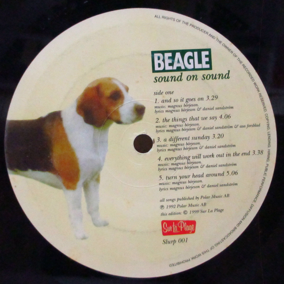 BEAGLE (ビーグル) - Sound On Sound (UK '99 再発 LP+固紙インナー) スウェーデン'90sギターポップ'92年1stアルバム