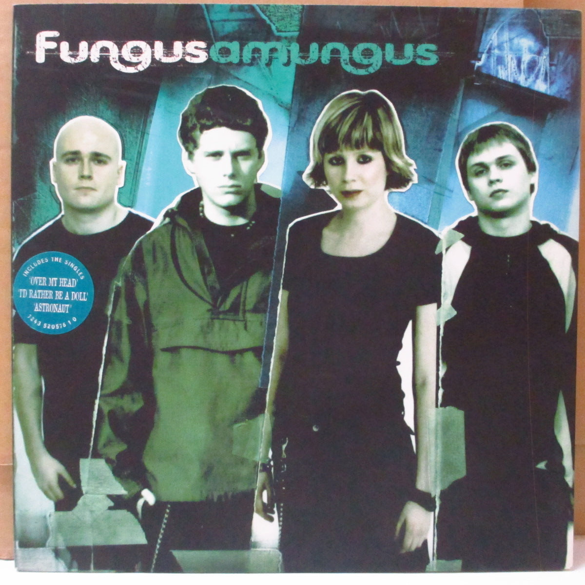 FUNGUS (ファンガス) - Amungus (UK '99 オリジナル8曲入り 10インチ+固紙インナー/レアステッカー付き光沢ジャケ)UKギターロックデビュー作