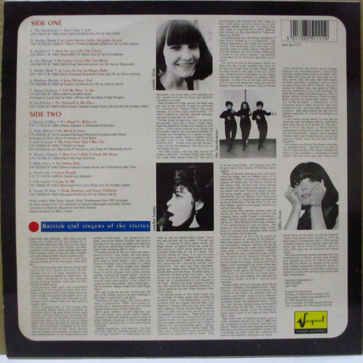 V.A. (60's〜70's 英Pye社ガールシンガー・シングル・コンピ全16曲。) - Here Come The Girls / British Girl Singers Of The 60's (UK '90 オリジナル「「片面ピクチャーラベ」バージョン」LP)