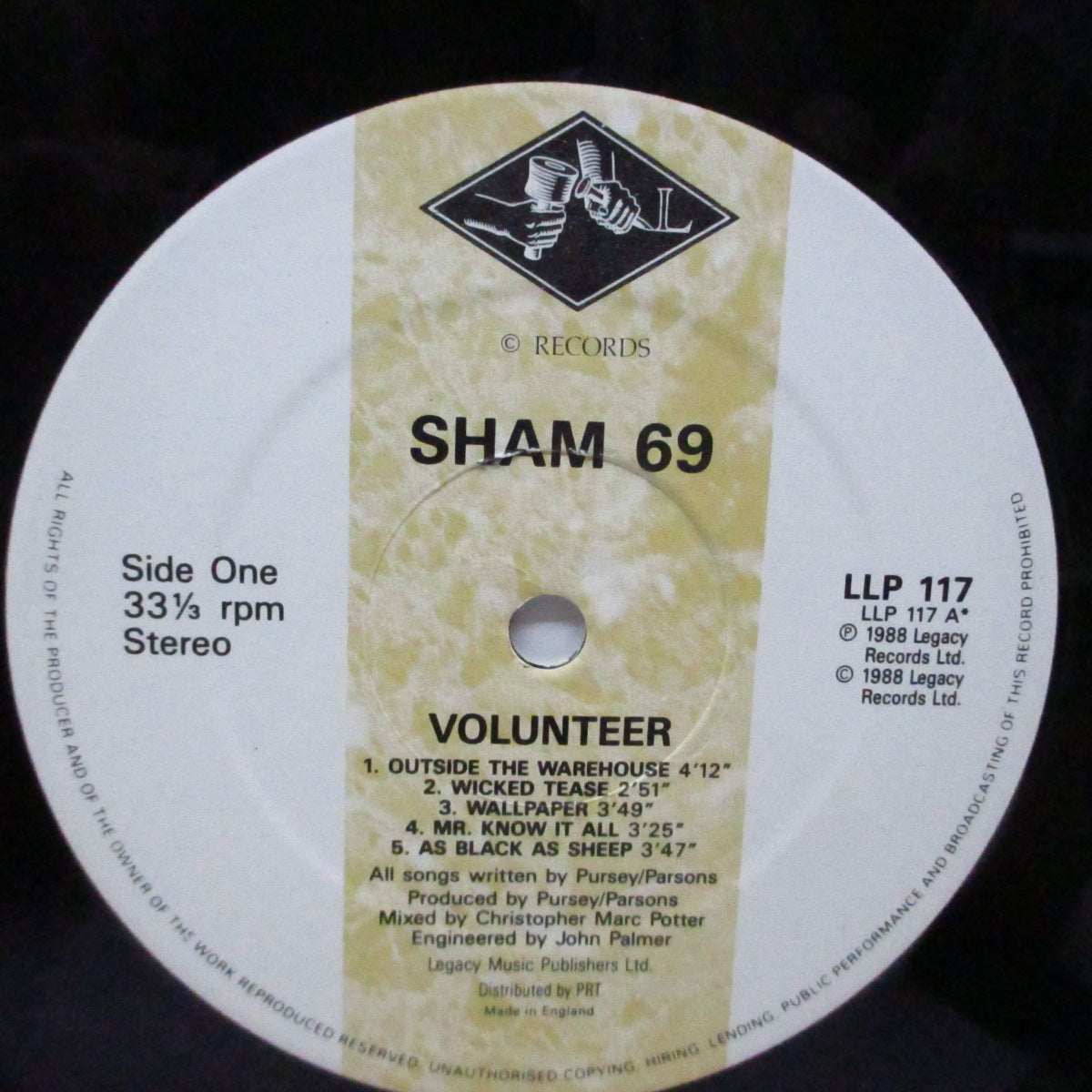 SHAM 69 (シャム 69) - Volunteer (UK オリジナル LP+インナー)'88年再結成第一弾アルバム!