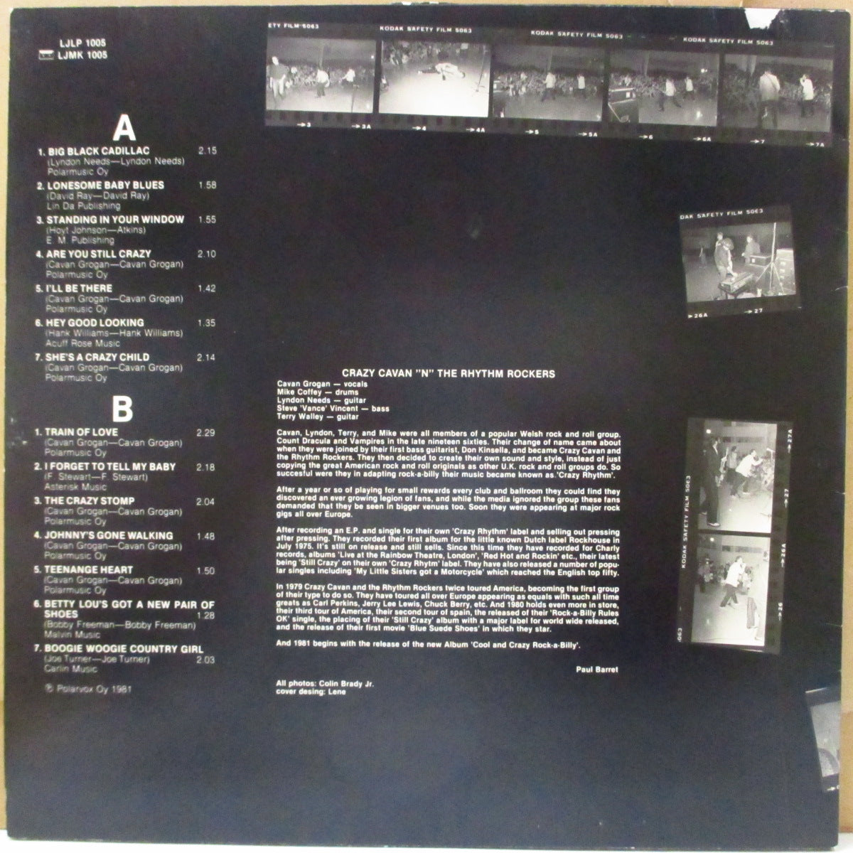 CRAZY CAVAN & THE RHYTHM ROCKERS (クレイジー・キャヴァン&ザ・リズムロッカーズ) - Cool And Crazy Rock-A-Billy (Finland オリジナル LP/レアステッカー付き光沢ジャケ)