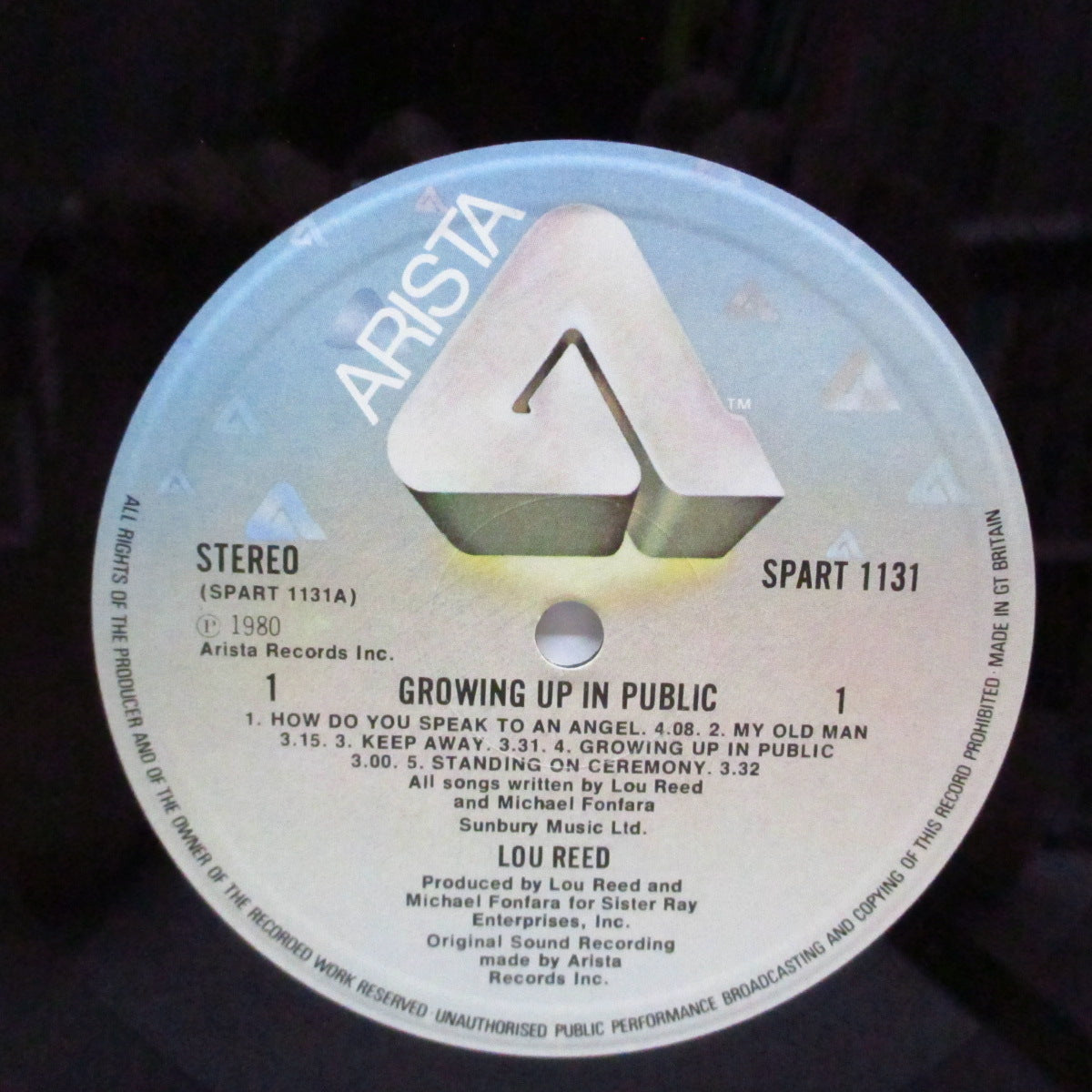 LOU REED (ルー・リード) - Growing Up In Public (UK オリジナル LP+インサート)