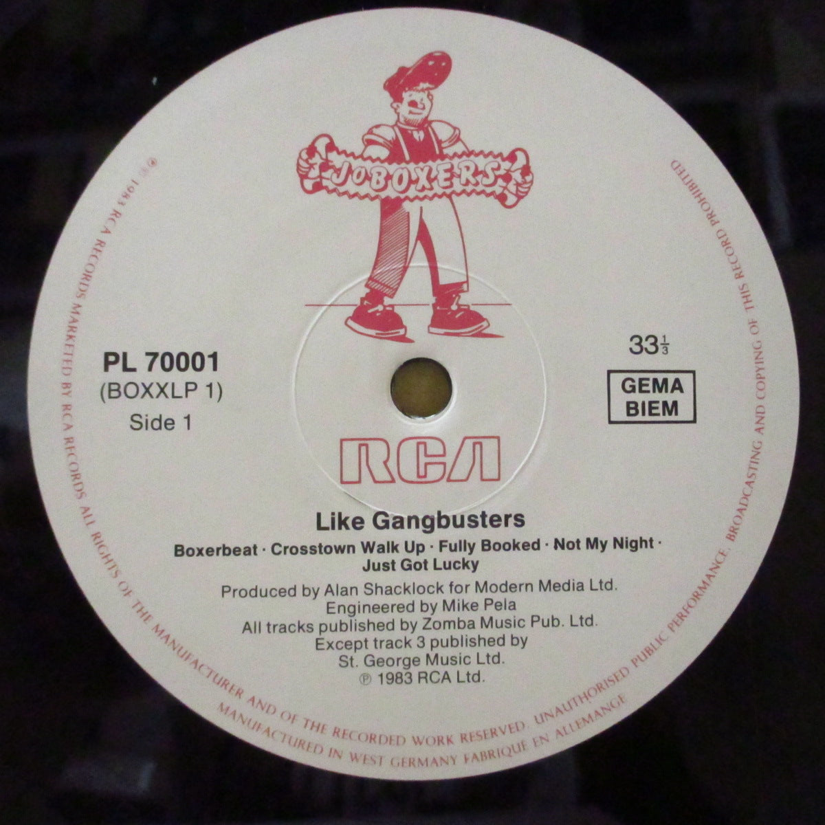 JoBOXERS (ジョーボクサーズ) - Like Gangbusters (EU オリジナル LP+フォトカードセット添付レアステッカー付きジャケ)