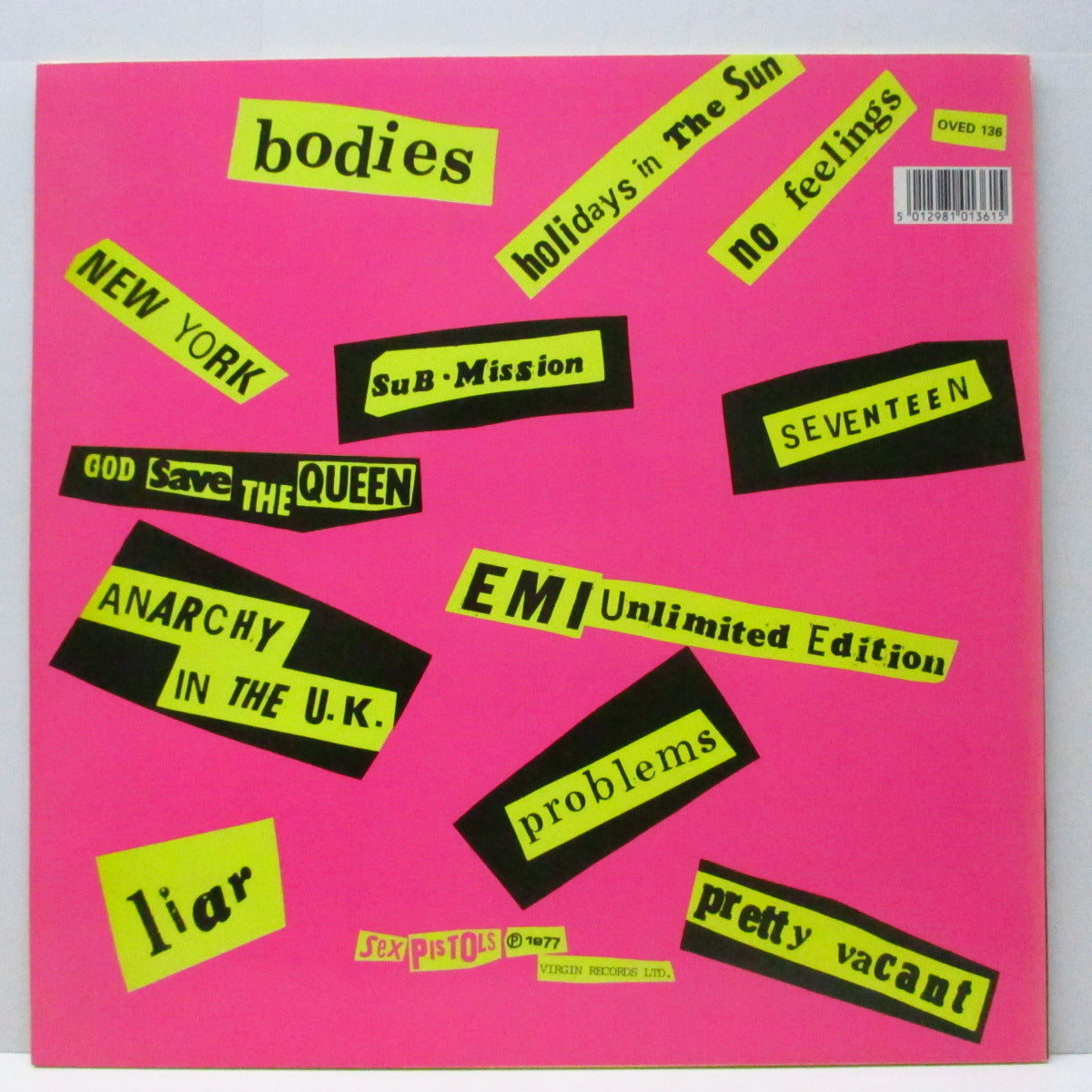 SEX PISTOLS (セックス・ピストルズ) - Never Mind The Bollocks (UK 80' 再発「グレイラベ」LP+バーコードステッカー有ジャケ/OVED 136)