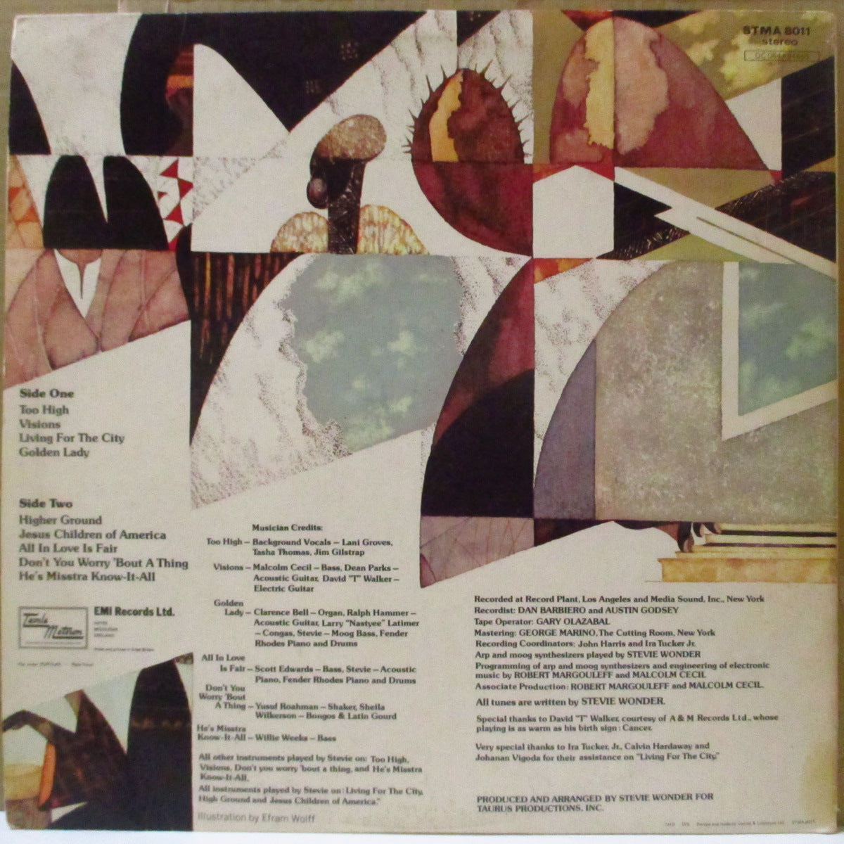 STEVIE WONDER (スティーヴィー・ワンダー) - Innervisions (UK '73 初回オリジナル「Gramophoneリム・マット黒ラベ」ステレオLP/見開きジャケ)'73年大名作!