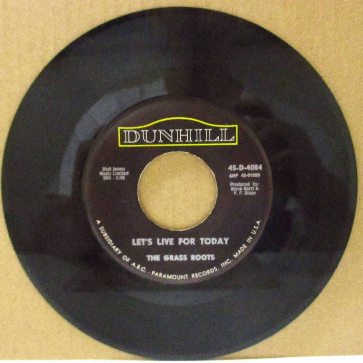 GRASS ROOTS, THE (ザ・グラス・ルーツ) - Let's Live For Today (US '67 オリジナル7インチ)全米5位の大ヒット「今日を生きよう」