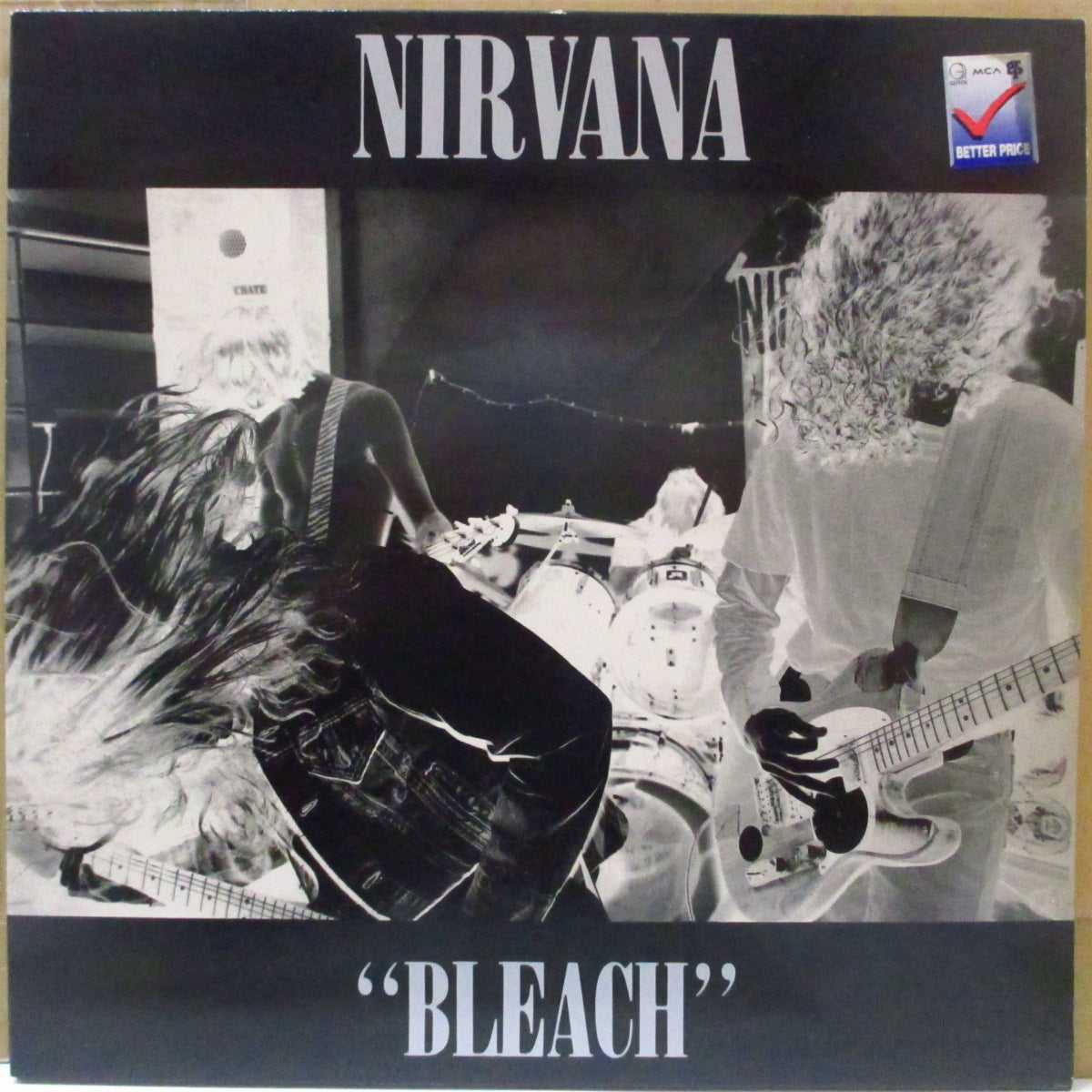 NIRVANA (ニルヴァーナ) - Bleach (EU オランダ・プレス '92 初回再発リマスター LP+ステッカー付き光沢ジャケ/GEF-24433) '89年1st!