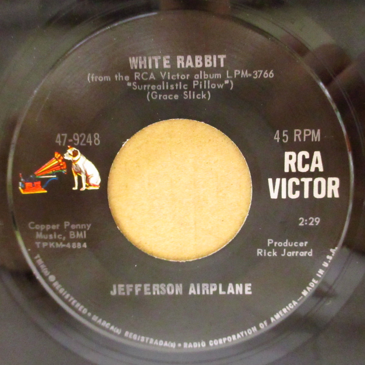 JEFFERSON AIRPLANE (ジェファーソン・エアプレイン) - White Rabbit (US '67 オリジナル 7インチ)アシッド・サイケ大名曲!