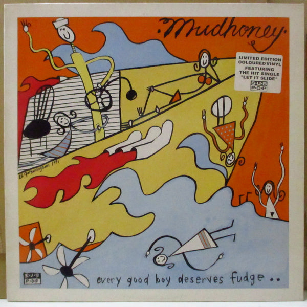 MUDHONEY (マッドハニー)  - Every Good Boy Deserves Fudge (German 限定「グレーヴァイナル」 LP/ステッカー付き光沢ジャケ)