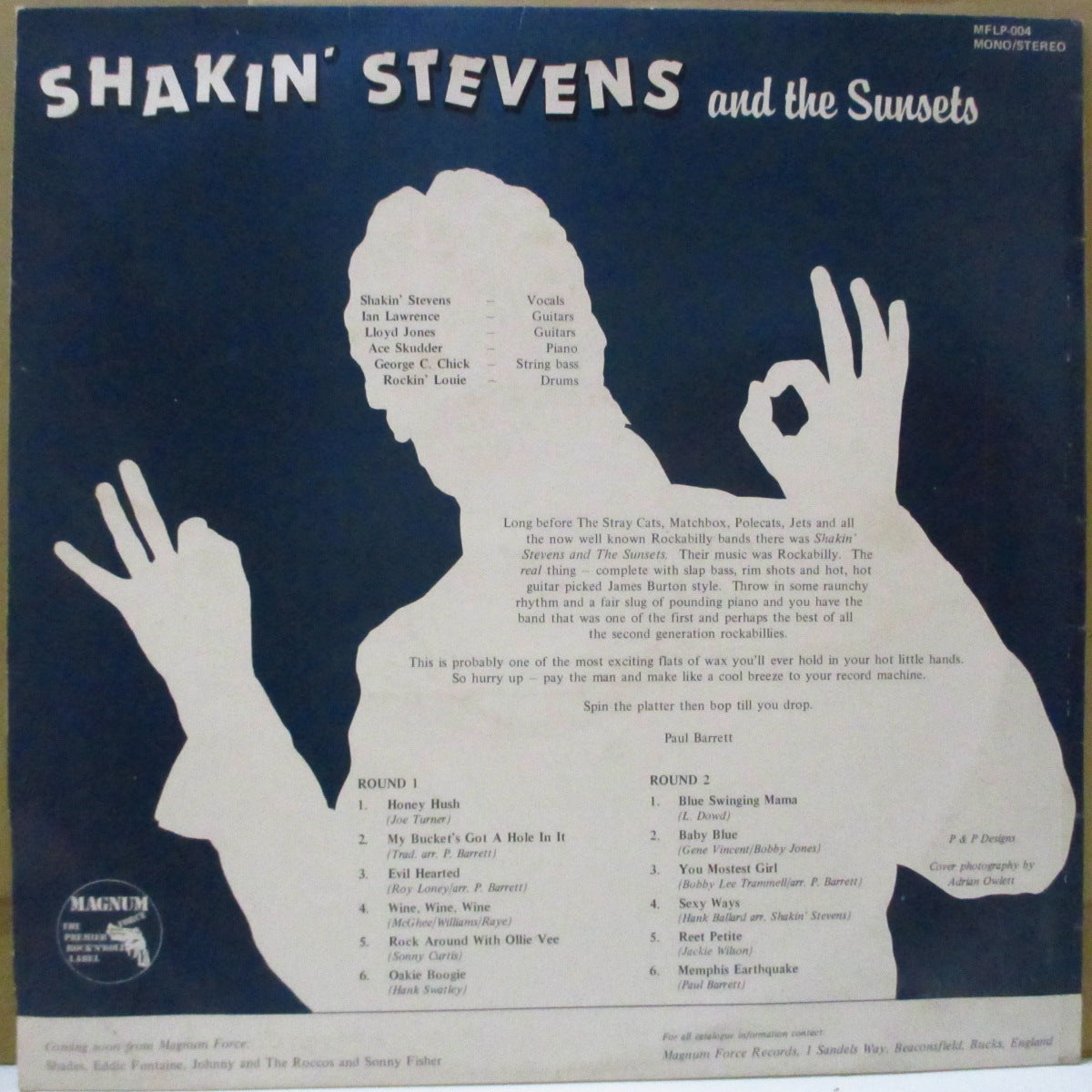 SHAKIN' STEVENS And The Sunsets (シェイキン・スティーヴンス・アンド・ザ・サンセッツ) - At The Rockhouse (UK '81 再発モノラル LP/ブルー表面コーティングジャケ)