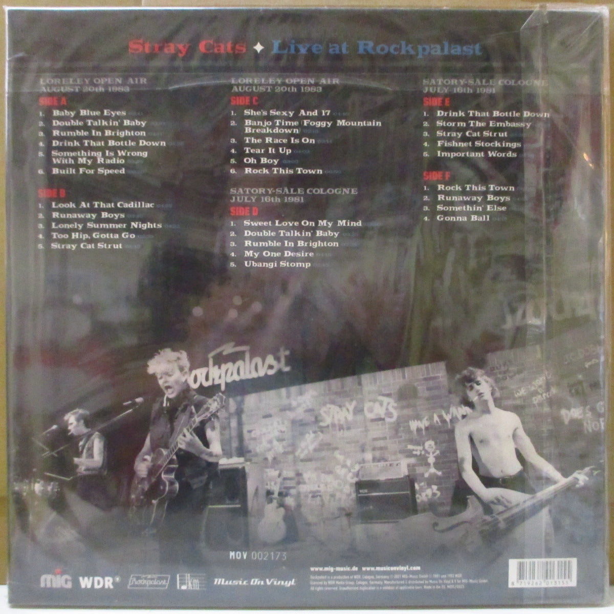 STRAY CATS (ストレイ・キャッツ) - Live At Rockpalast (EU 4,000枚限定180g「シルヴァーヴァイナル」 3xLP/ステッカー付きナンバリング入り見開きジャケ)