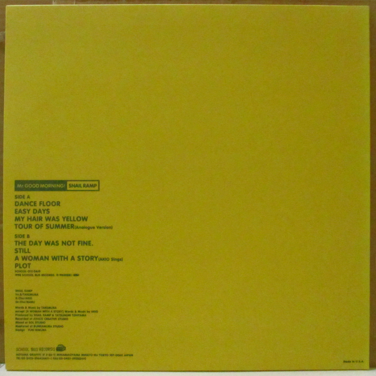 SNAIL RAMP (スネイル・ランプ) - Mr. Good Morning! (Japan 限定「緑盤」 LP) '98年2ndアルバム