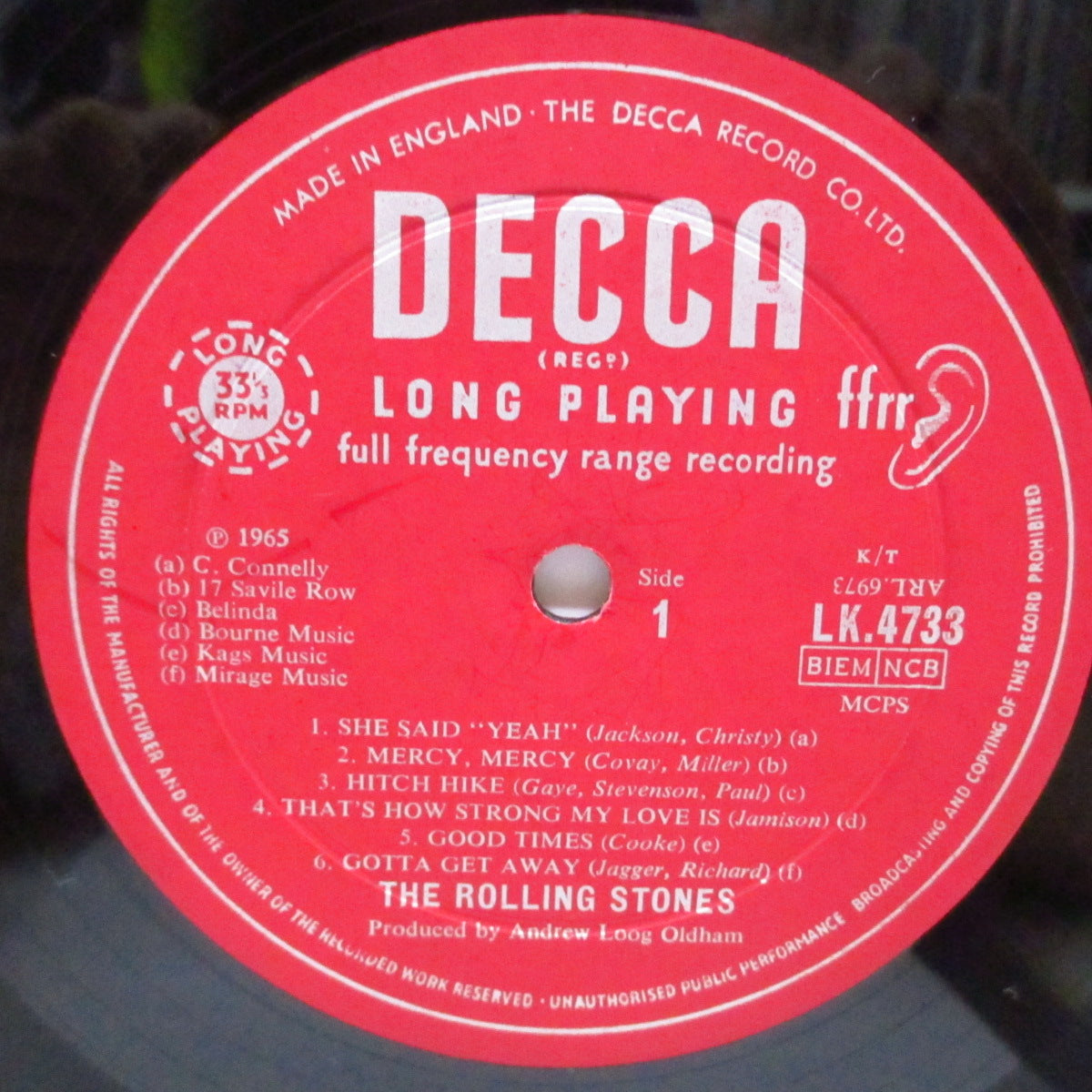 ROLLING STONES (ローリング・ストーンズ) - Out Of Our Heads (UK オリジナル「モノラル」LP「Robert Stace.社製」表面コーティングジャケ) '65年サードアルバム!