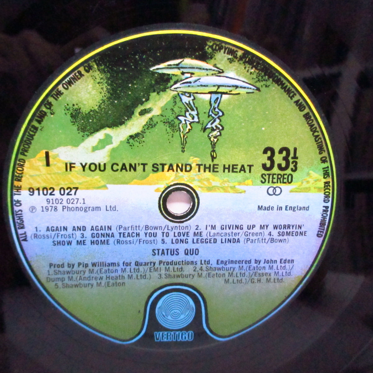 STATUS QUO (ステイタス・クオー) - If You Can't Stand The Heat... (UK オリジナル初回「宇宙船ラベ」 LP+インナー/ダイカット見開ジャケ)