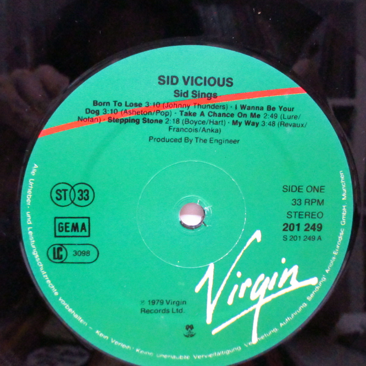 SID VICIOUS (シド・ヴィシャス) - Sid Sings (EU 90's リプロ再発 LP)