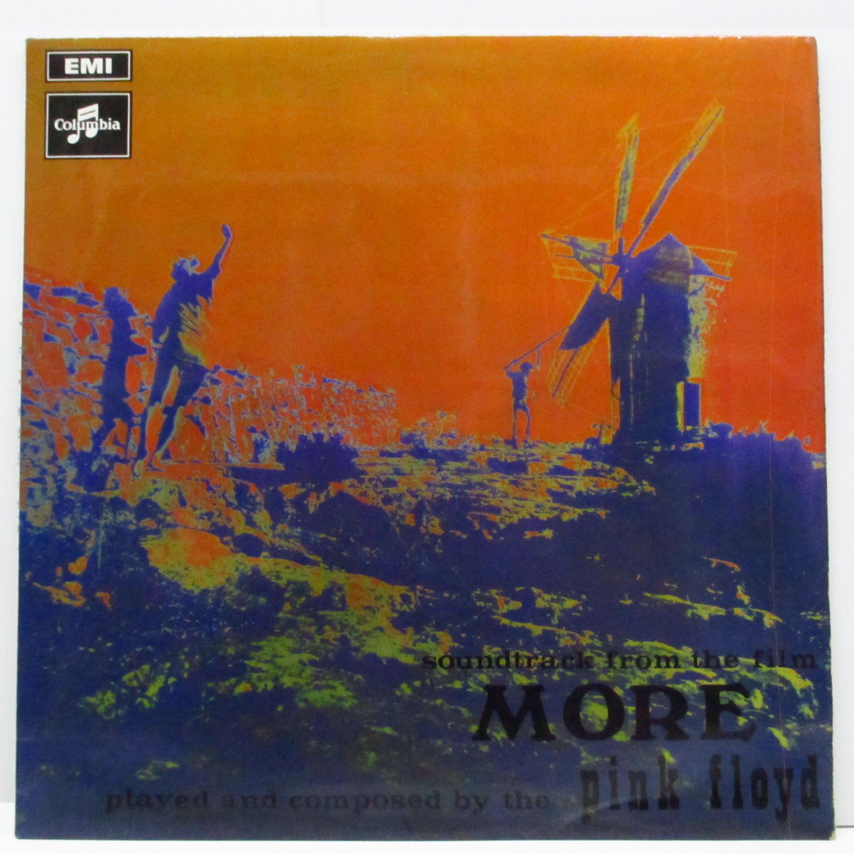 PINK FLOYD (ピンク・フロイド) - Soundtrack From The Film "More" (UK '71 再発「グラモフォンリム、2xEMIロゴ」ステレオ LP/表面コーティング2面折り返しジャケ) 裏ジャケカップルが西向き白緑バージョン !