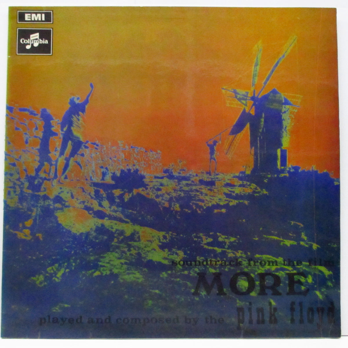 PINK FLOYD (ピンク・フロイド) - Soundtrack From The Film "More" (UK '73 再発「EMIリム、2xEMIロゴ」ステレオ LP/表面コーティングジャケ) 裏ジャケカップルが東向き白黒バージョン !