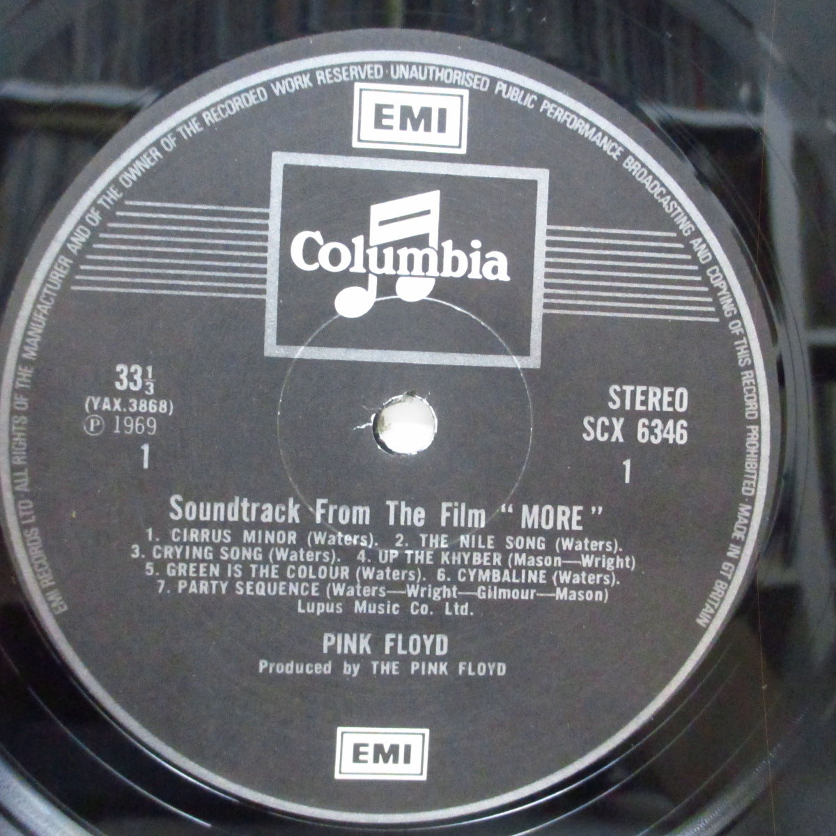 PINK FLOYD (ピンク・フロイド) - Soundtrack From The Film "More" (UK '73 再発「EMIリム、2xEMIロゴ」ステレオ LP/表面コーティングジャケ) 裏ジャケカップルが東向き白黒バージョン !