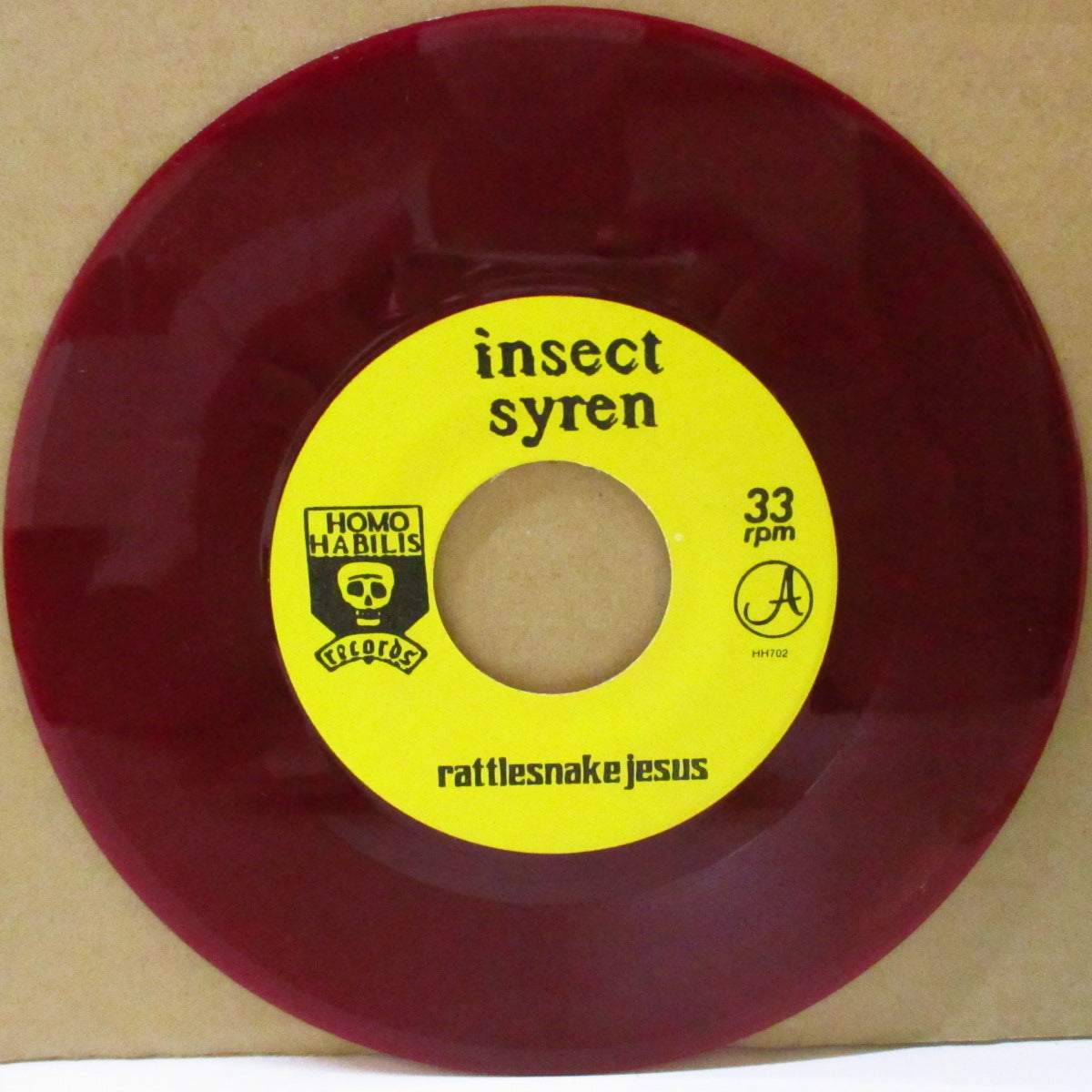 INSECT SYREN (インセクト・サイレン) - Cranium Meltdown (US '93 限定3曲入り「ワインレッドヴァイナル」 7インチ+光沢固紙ジャケ)