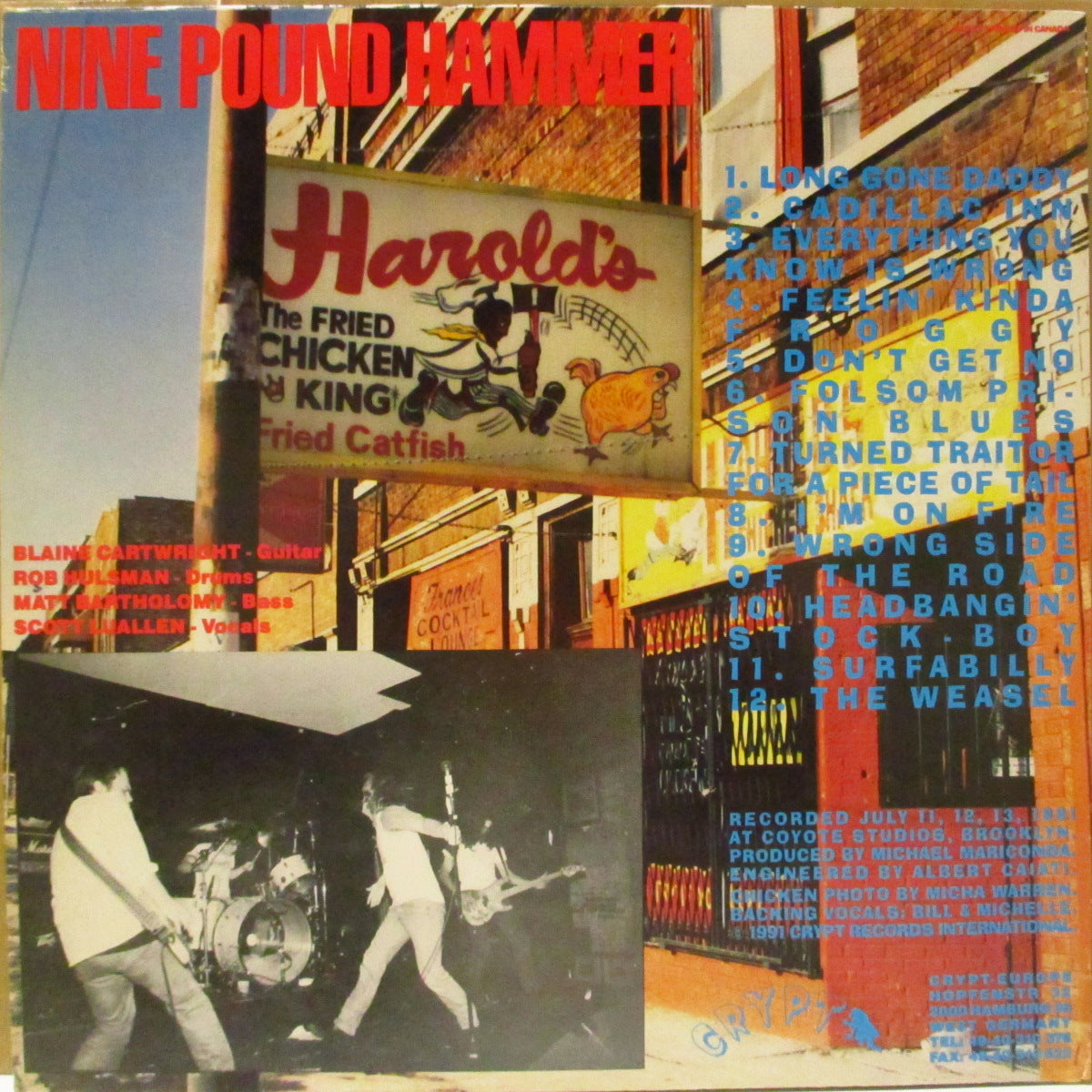 NINE POUND HAMMER (ナイン・パウンド・ハンマー) - Smokin' Taters! (US-EU '91 初回オリジナル LP+インサート/バーコード無しジャケ) '91年2ndアルバム
