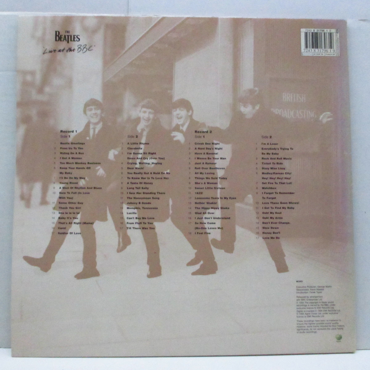 BEATLES (ビートルズ) - Live At The BBC (EU オリジナル「モノラル」 2xLP+インナー/見開ジャケ)