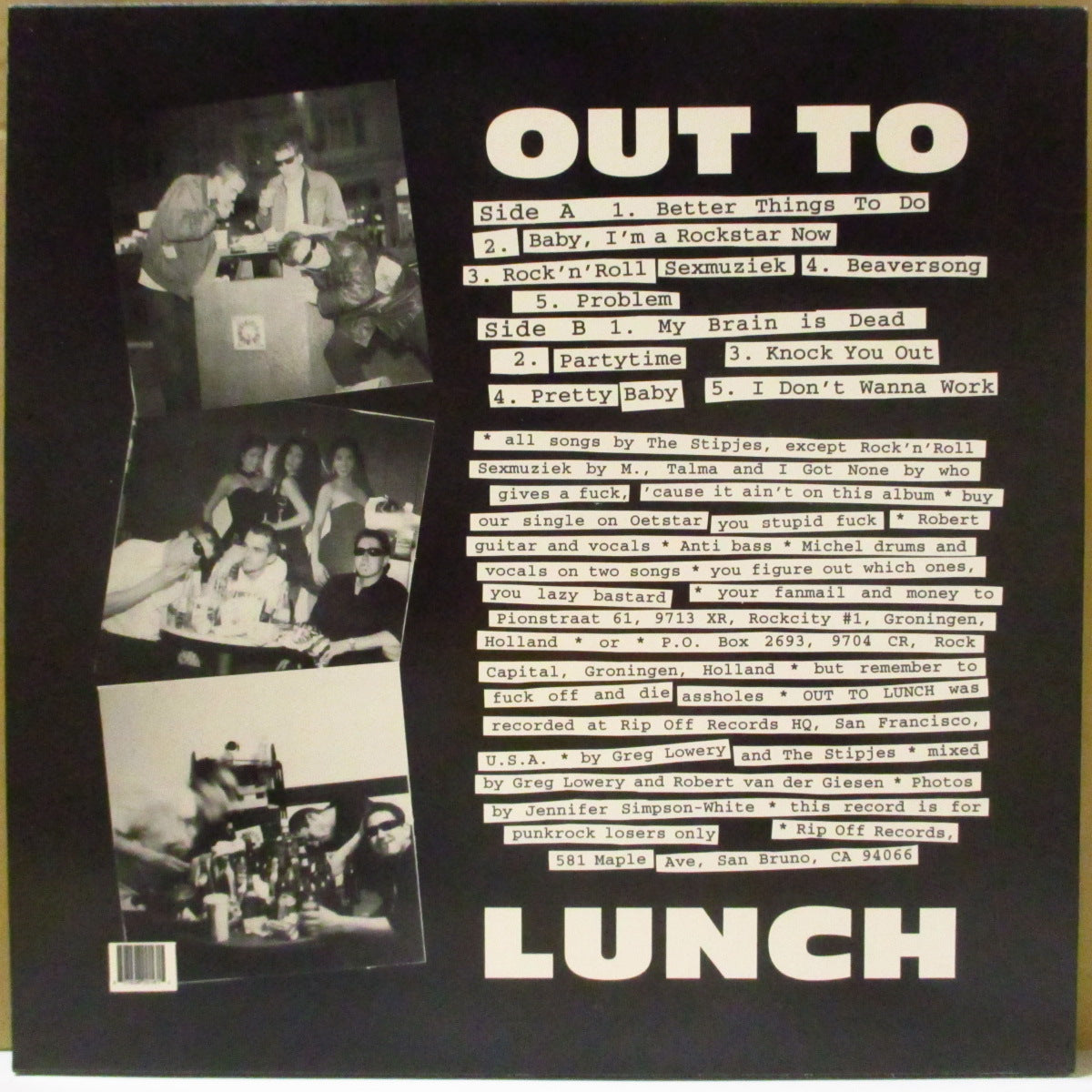 STIPJES, THE (スティプジェス) - Out To Lunch (US オリジナル LP+インサート) '96年唯一のアルバム