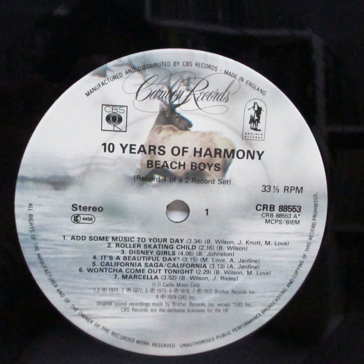 BEACH BOYS (ビーチ・ボーイズ) - Ten Years Of Harmony (UK オリジナル 2xLP+インサート、見開ジャケ/CRB 88553)