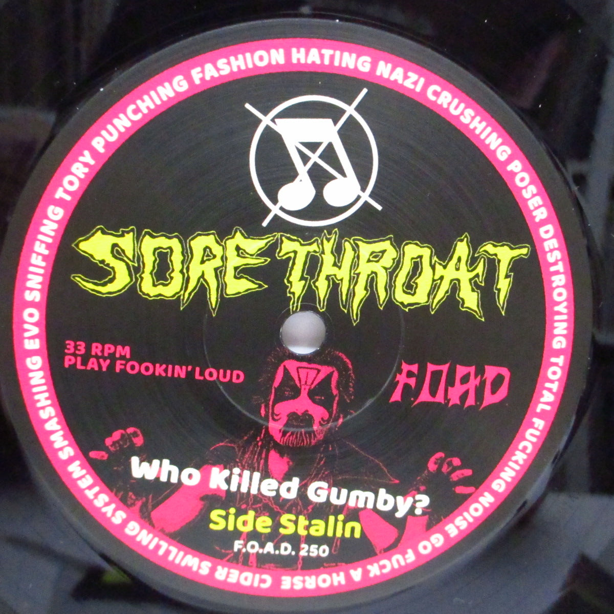 SORE THROAT (ソアー・スロウト) - Who Killed Gumby? (Italy 350枚限定「黒盤」LP+インサート、ステッカー) '87年初レコーディング音源 !