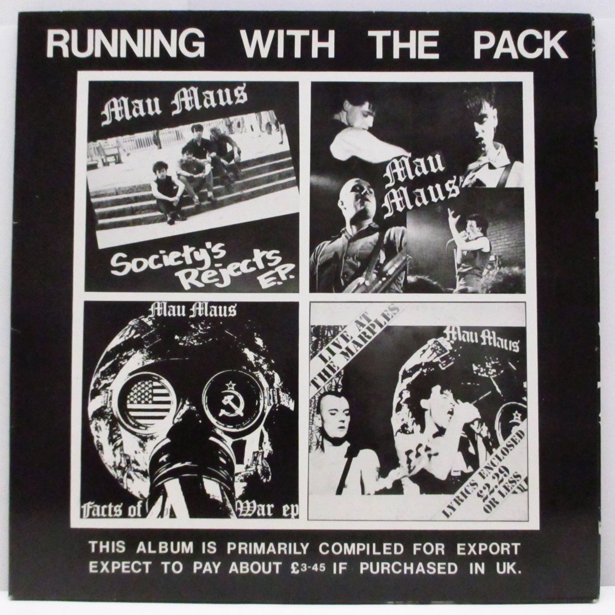 MAU MAUS (マウ・マウズ) - Running With The Pack (UK オリジナル LP/見開きジャケ)'80〜'83年コンピレーション !