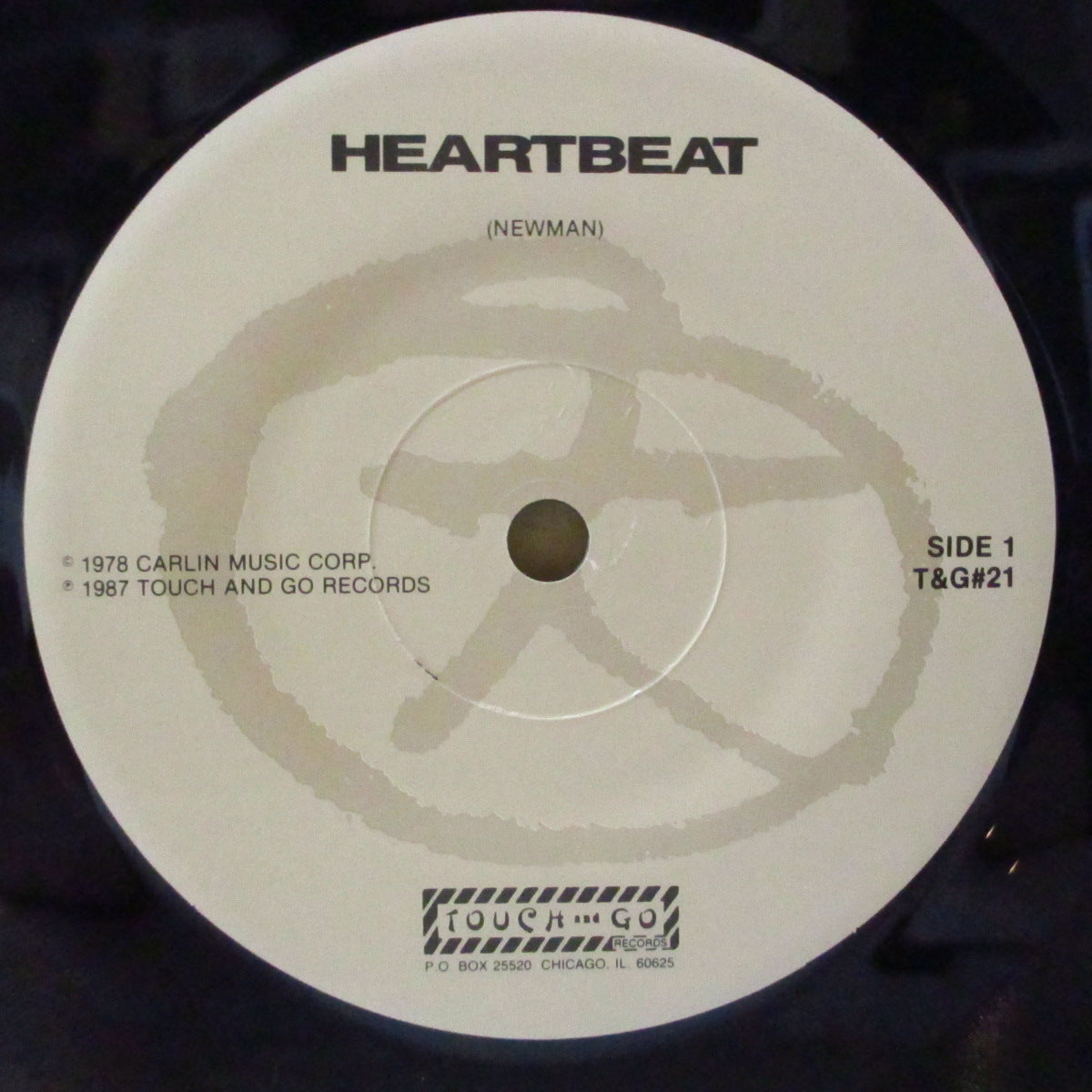 BIG BLACK (ビッグ・ブラック) - Heartbeat +2 (US '89 再発3曲入り"Carlin社出版記載ベージュラベ" 7インチ+光沢固紙ジャケ/Touch & Go)