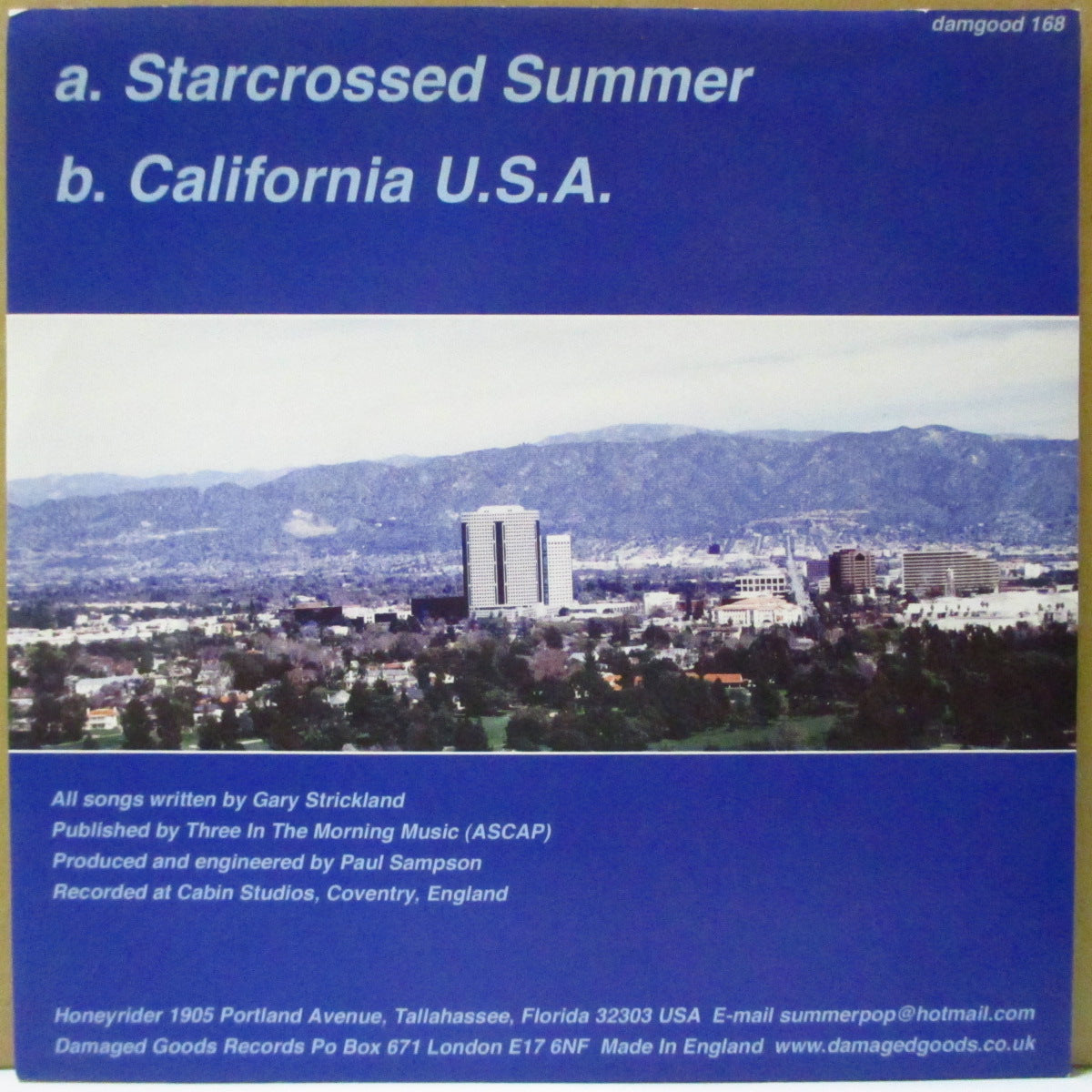 HONEYRIDER (ハニーライダー) - Starcrossed Summer (UK '99 オリジナル 7インチ+光沢ソフト紙ジャケ)