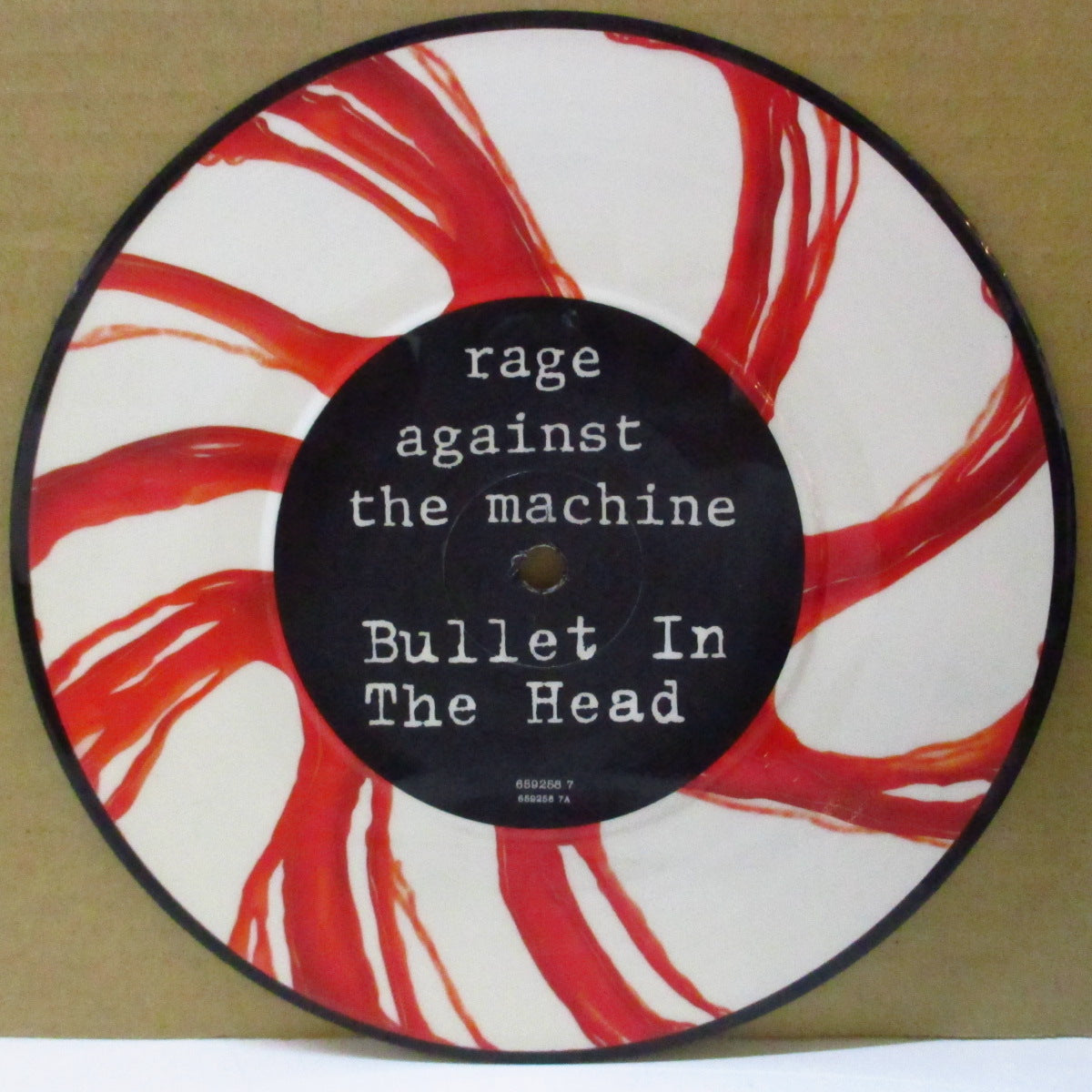 RAGE AGAINST THE MACHINE (レイジ・アゲインスト・ザ・マシーン) - Bullet In The Head (UK '93 限定ピクチャー 7インチ+レアステッカー付き光沢固紙ジャケ)
