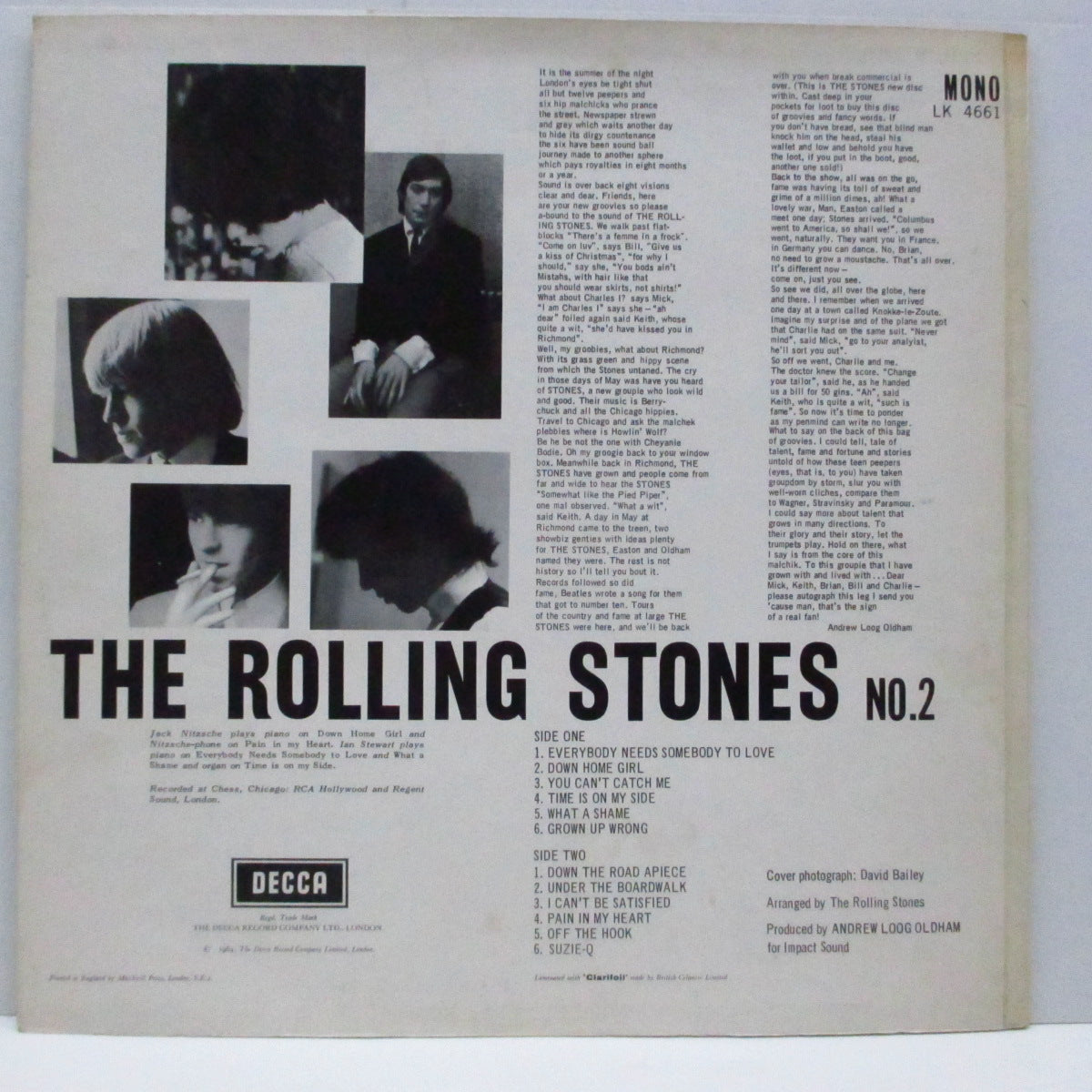 ROLLING STONES (ローリング・ストーンズ) - No.2 (UK '74 再発「Boxロゴ / 赤ラベモノラル」LP/「Blind Man」無修正表面コーティングジャケ)
